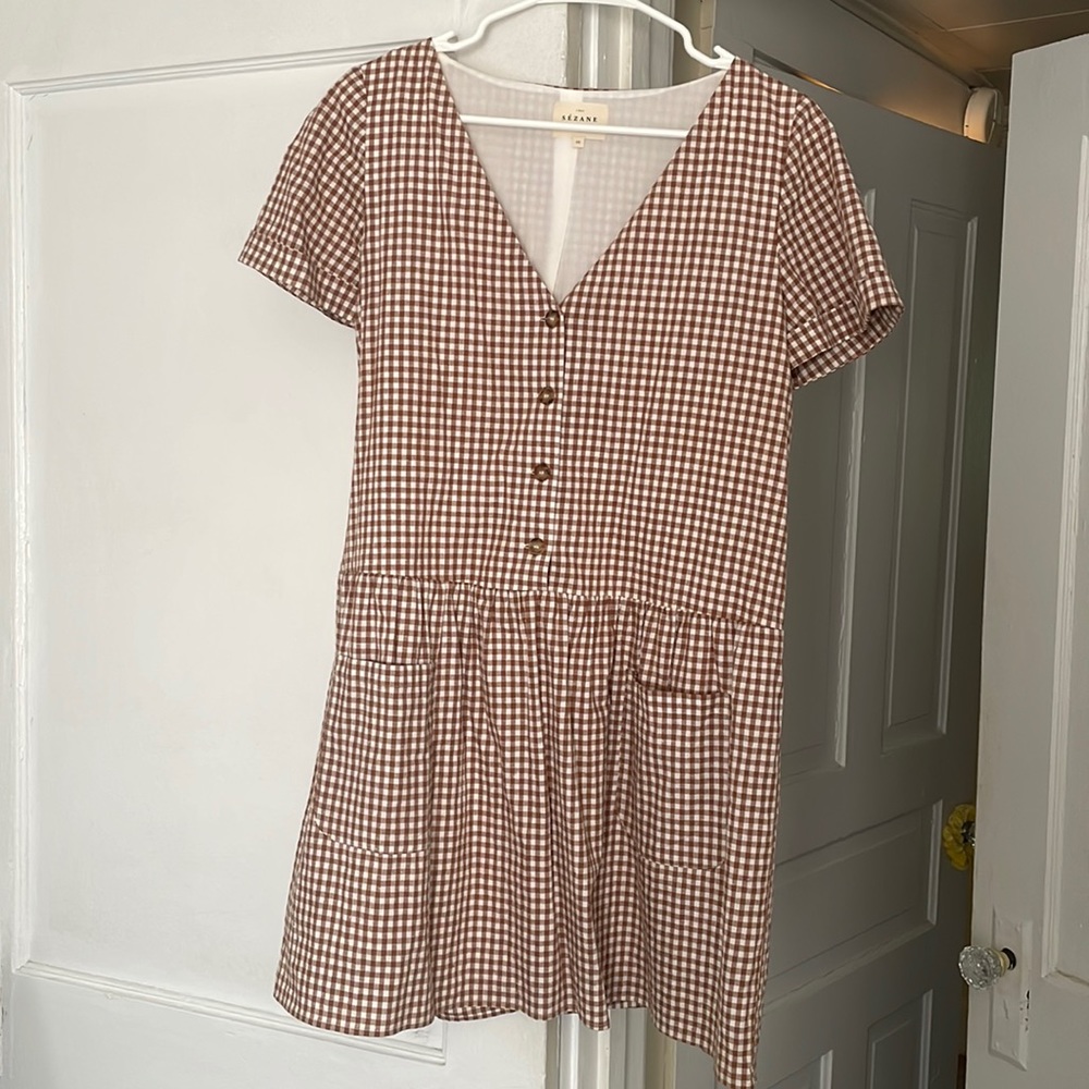 Sézane Gingham Mini Dress